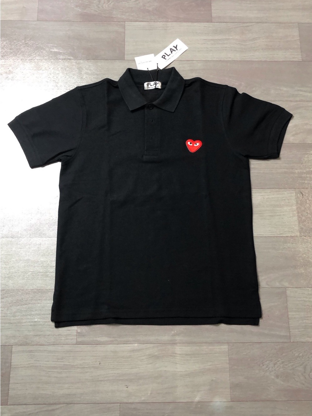 💝Comme des Garçons Play Black Polo with Red Heart Logo